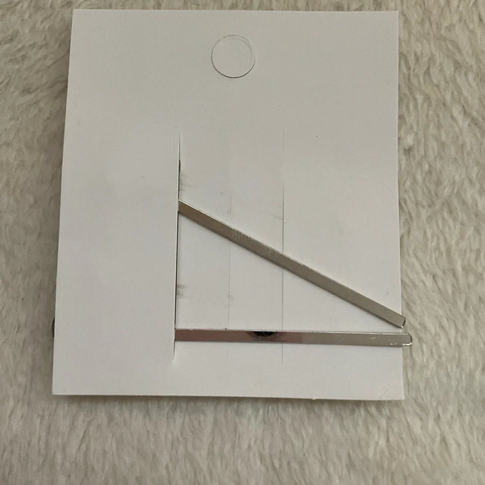 Crystal & White Enamel Clover Hair Pins - Set of 2